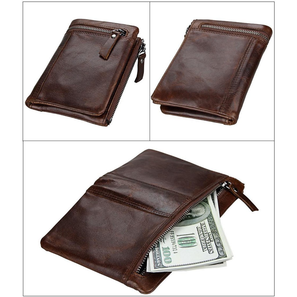 Dompet Lipat Kulit Asli Dompet Pendek Pria Leather Wallet 3580