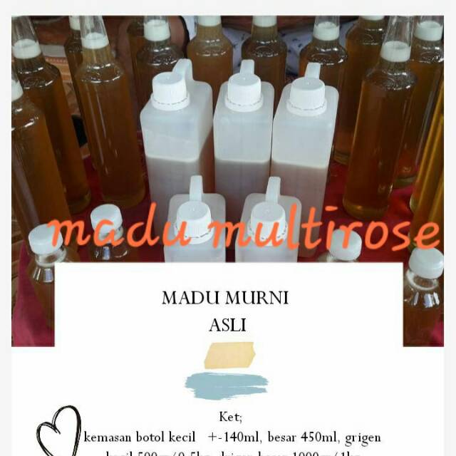 

Madu Multirose 140ml, Madu asli 100℅ MURNI