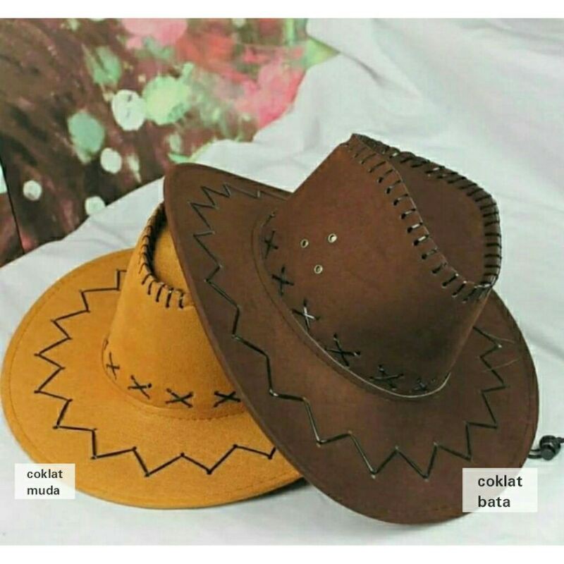 Topi Fedora Cowboy Dewasa Import