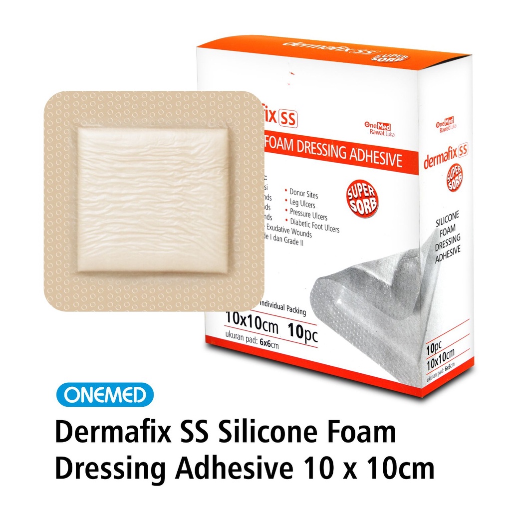 Dermafix Silicone Foam Dressing Adhesive 10x10cm Supersorb box isi 10 OJ