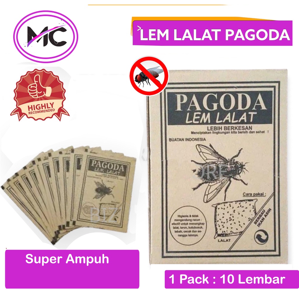 Lem Lalat Kertas Super Lengket Ampuh Praktis 10 Lembar Pembasmi Hama Kecoa Cicak Kutu Busuk Laron