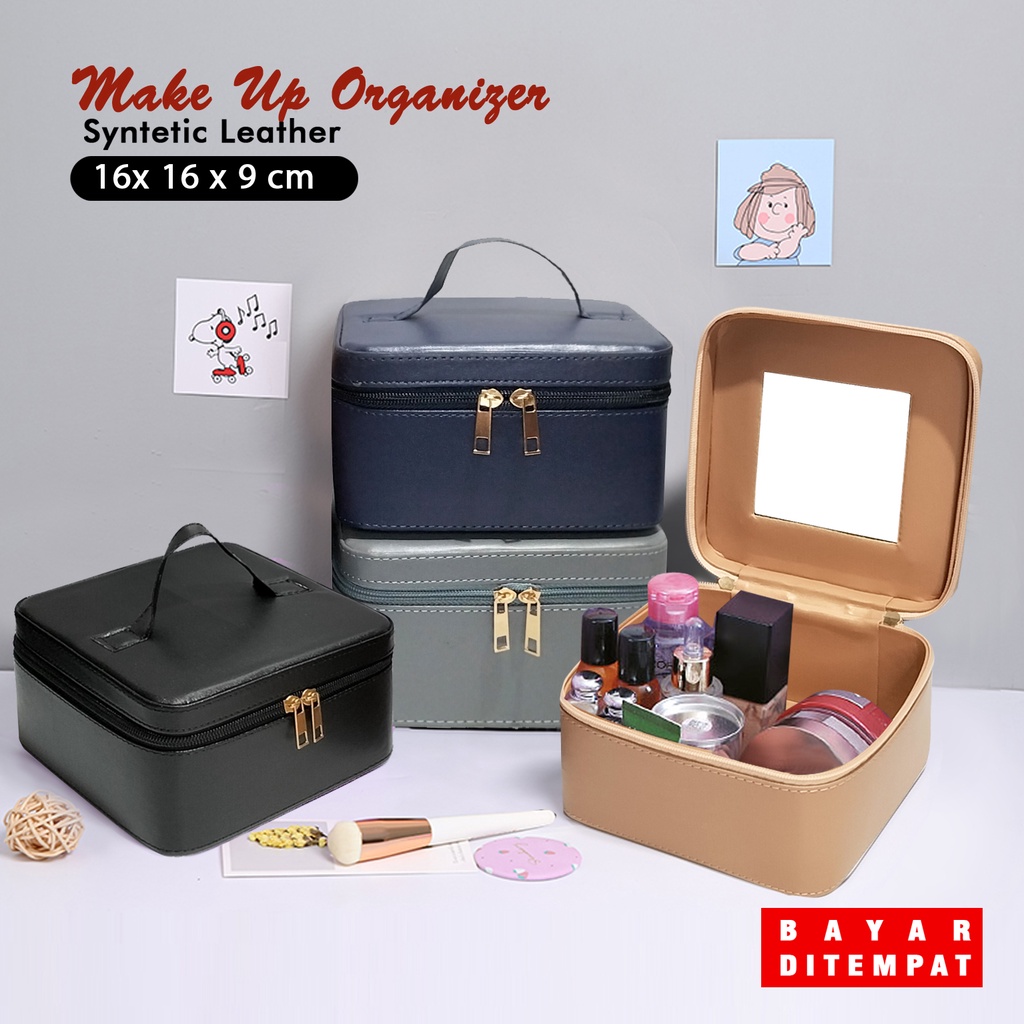 Tas Make Up Organizer MUA Tas Makeup Alat Rias Skin Care Pouch beauty case polos Tas Kosmetik Travel Organizer