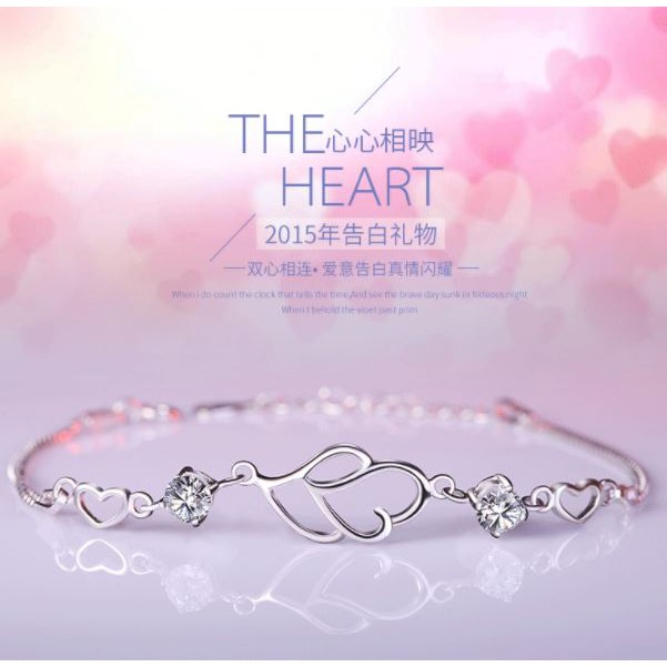 Gelang perak silver S925  asli untuk wanita / hadiah S925 GS002