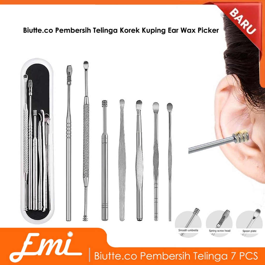 Biutte.co Pembersih Telinga Korek Kuping Ear Wax Picker 7 PCS-JC7