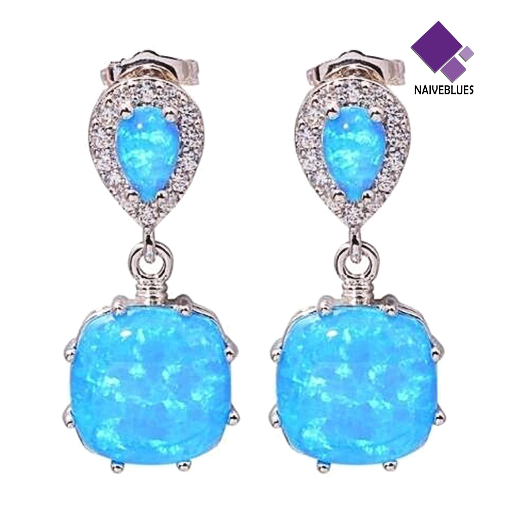 Anting Stud Liontin Opal Inlaid Untuk Aksesoris Perhiasan Wanita