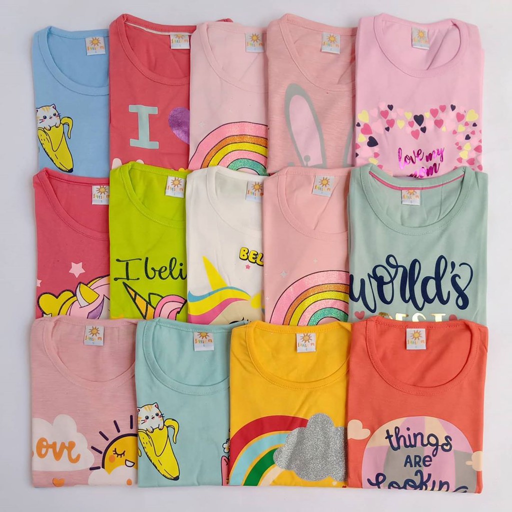 KAOS ANAK PEREMPUAN LITTLE M LENGAN PANJANG 2-7th