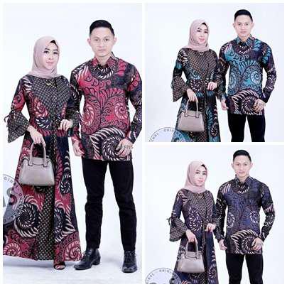 Couple Batik Gamis Modern Fashion Muslim Sicinta77 Baju Couple Batik Pekalongan Terbaru