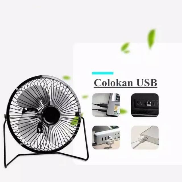 Kipas Angin USB Bahan Besi Mini Fan A18/ Warna Ramdom