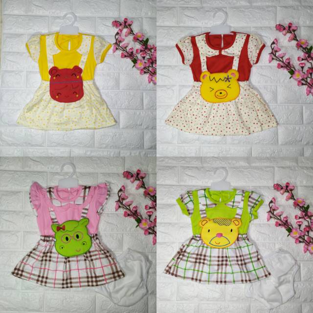 Dress Anak Lucu size 6-18bulan / Pakaian Anak Perempuan / Baju Bayi Perempuan