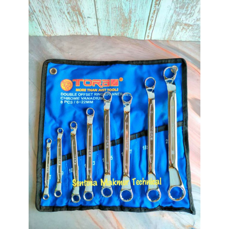 TORA 8 PCS Kunci Ring Double Offset Spanner Set 6 - 22 MM