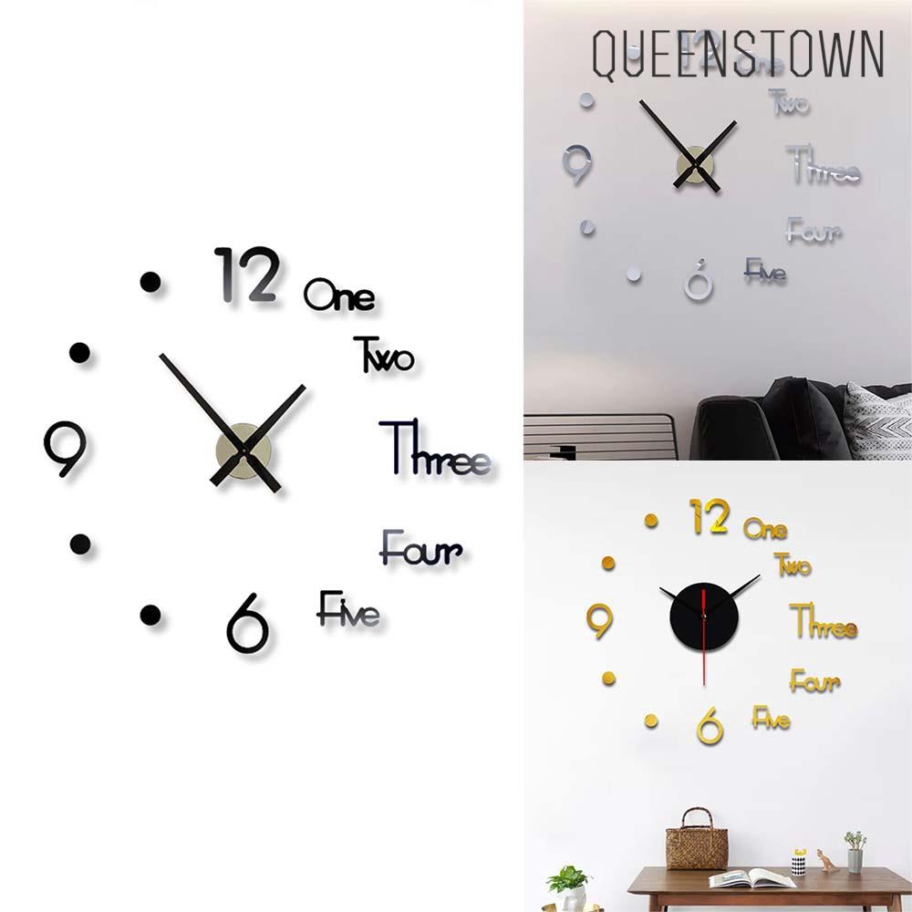 Wall Stickers Mirror Wall Clock Wall Clock Sticker Self Adhesive Home Decor Acrylic Fashion Mural Shopee Indonesia