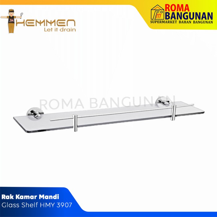 Hemmen Rak Handuk Kamar Mandi Towel Rack Glass Shelf HMY 3907