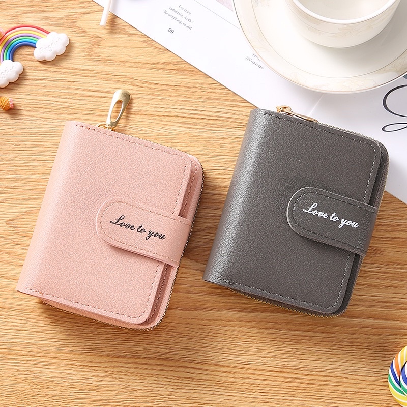 (GDK) COD Dompet Lipat Wanita Resleting Fashion Wanita Import ️️818 fashion korea murah real pict-#3 ABU