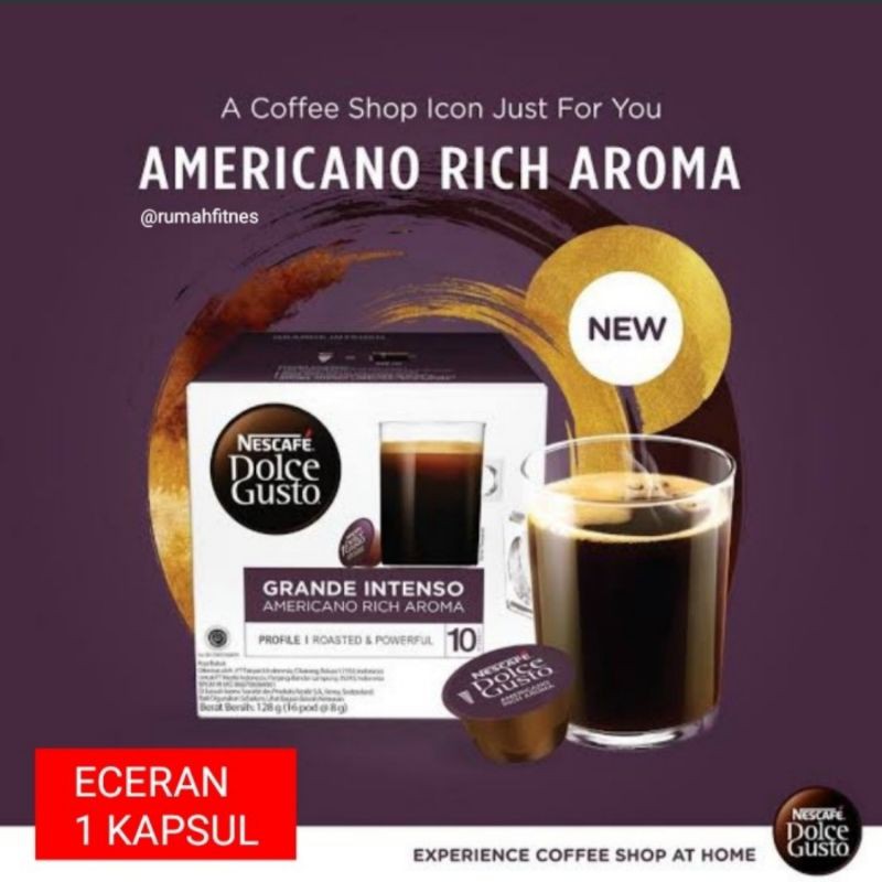 

Kapsul kopi Nescafe Dolce Gusto Grande Intenso Americano Rich Aroma Eceran