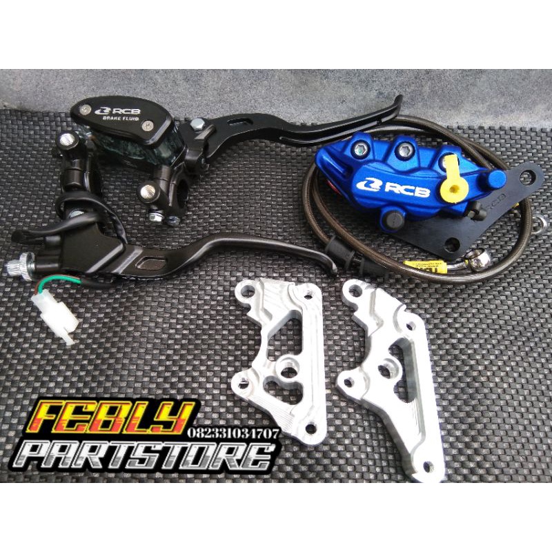 PAKET SET MASTER REM RCB OVAL 14MM SET HANDLE KOPLING RCB E2 ORIGINAL KABEL SELANG REM TDR BREKET CN