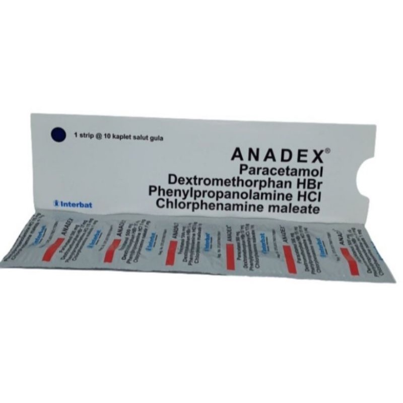 Anadex 10 Tablet/Strip/Obat batuk demam,flu