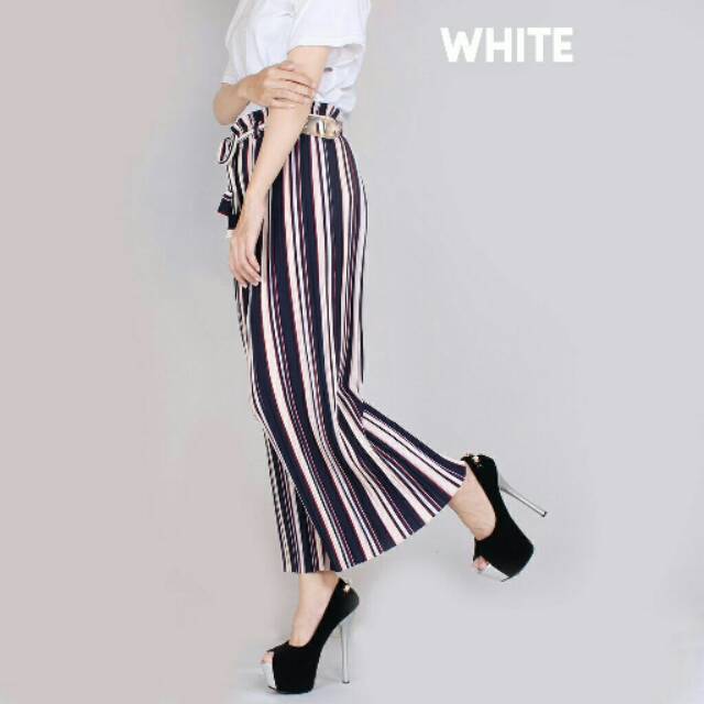 CELANA KULOT SALUR stripe YOMI pakaian wanita ada karet CELANA KULOT SALUR stripe YOMI pakaian wanita ada karet