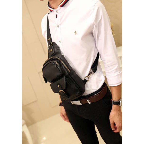 TAS GADGET SELEMPANG PRIA KULIT SATU TALI TS523