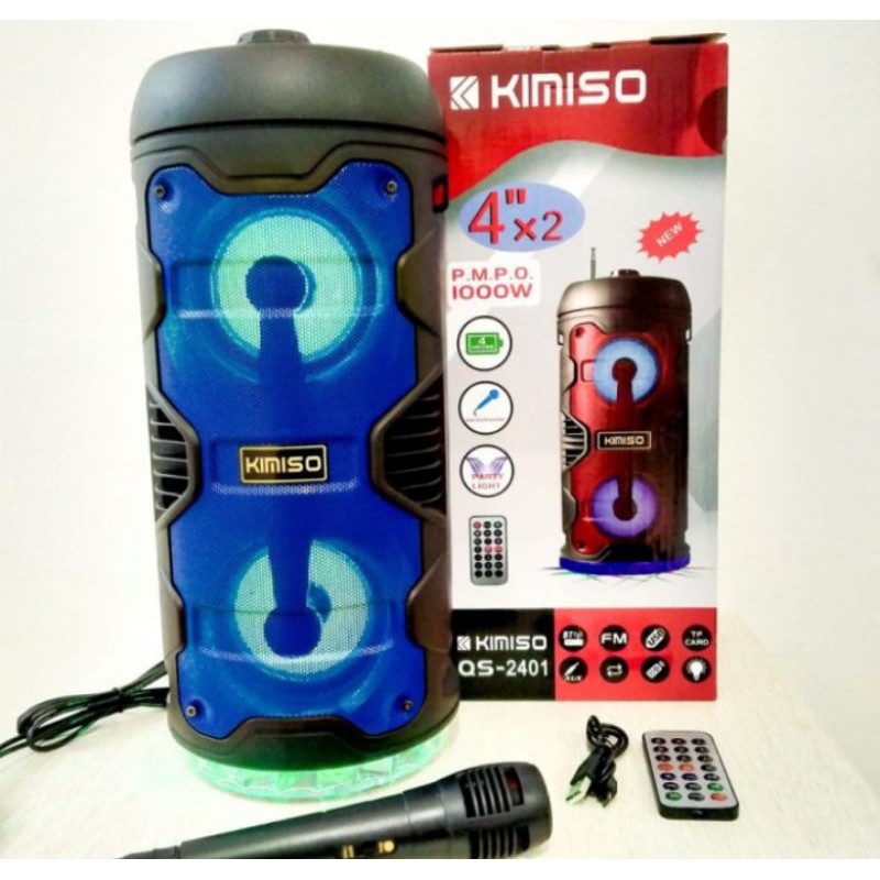 palaga speaker KIMISO bleutooth QS-2401 LED +mic//speaker portabel