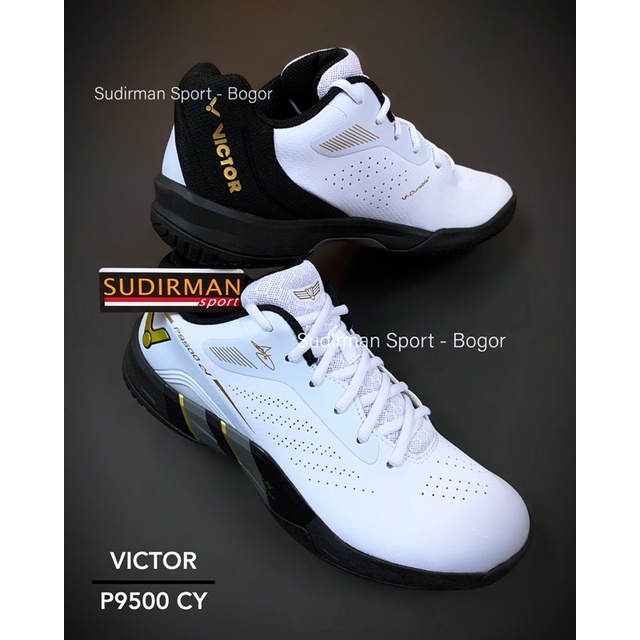 New Sepatu Badminton Victor P9500 CY / P 9500 CY / P 9500 CAI YUN / P9500 CY AC(Bright White/Black)