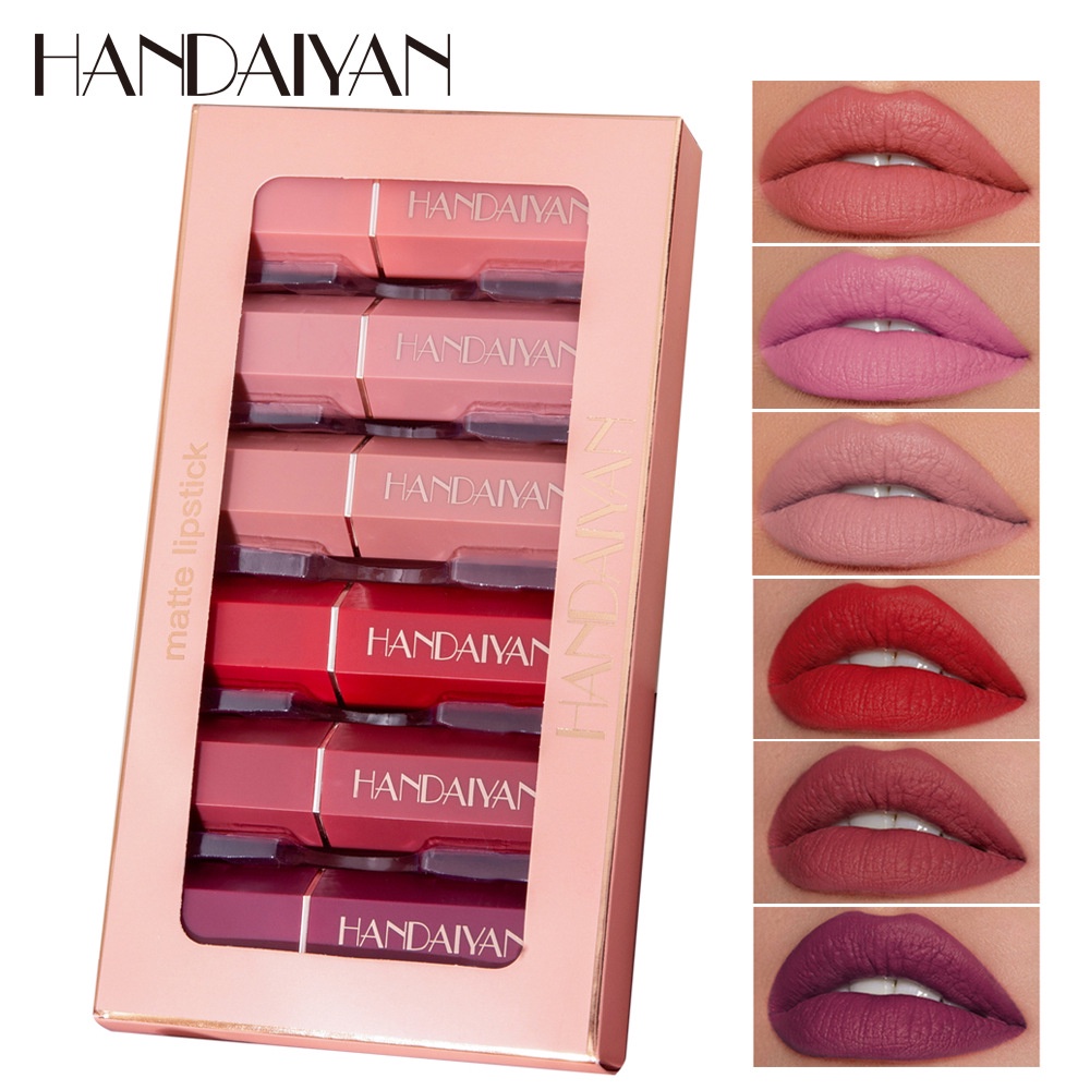 HANDAIYAN 6pcs Lipstik Matte Matte Lipstick Lipstick Set Wholesale