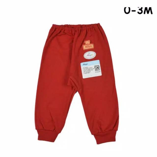 MIYO 1 Pcs Celana Panjang Bayi / Baby Warna MERAH (0-6M)