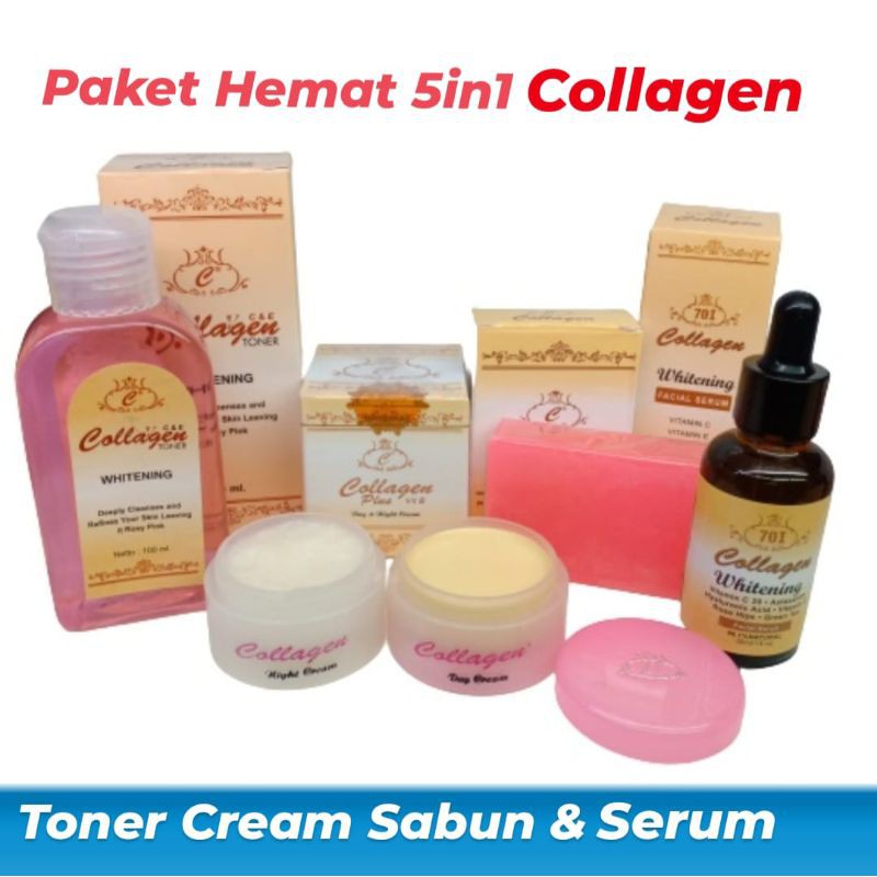 PAKET 5IN1 CREAM COLLAGEN MURAH // PAKET HEMAT