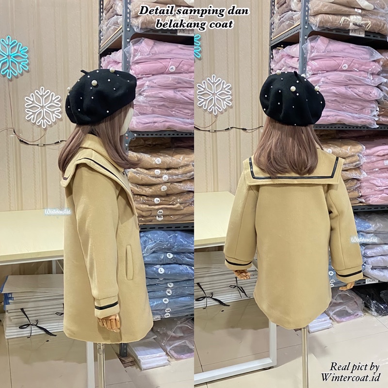 Kids wool coat import Bella japanese style import hangat mantel korea anak cewek cowok autumn winter