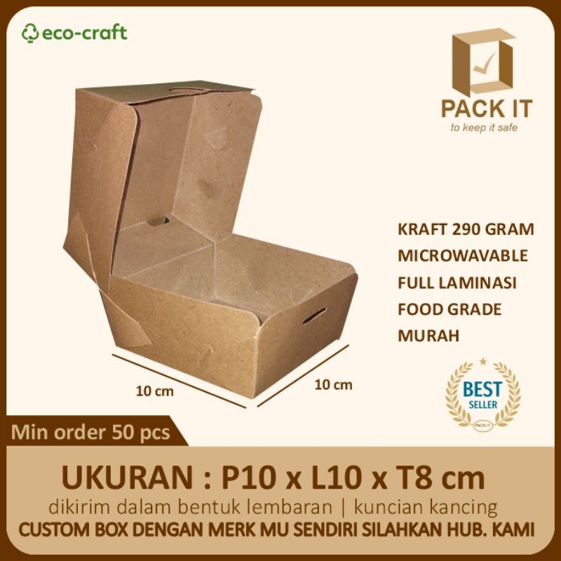 Box Burger Polos Laminasi/Burger Kraft/Burger Paper Packaging