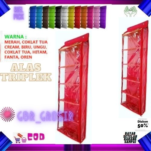 Rak Tas Polos Full Resleting 6 Susun HBO Hanging Bag Organizer Tempat Penyimpanan Tas Gantung