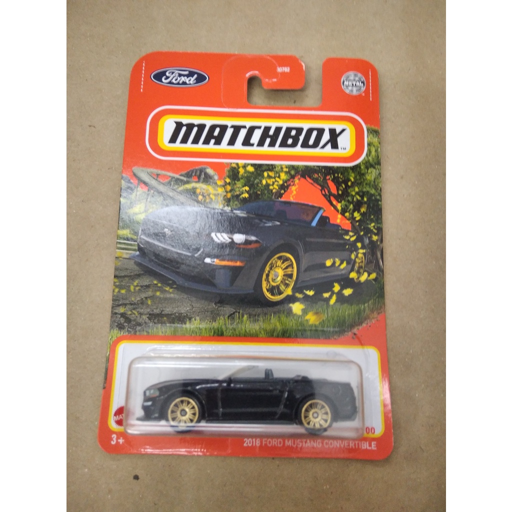 BEST SELLER | Diecast Matchbox 2018 FORD MUSTANG CONVERTIBLE HITAM MBX Original Termurah Murah Mobil Mainan Anak Scale 64