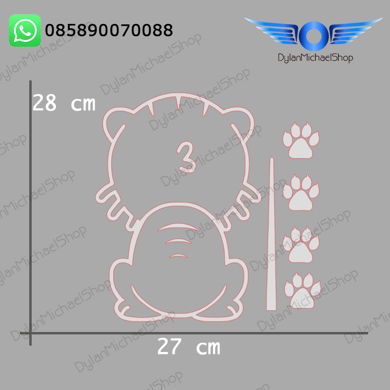 Stiker Wiper Mobil kucing Goyang Ekor Sticker Chubby Cat Tail wave