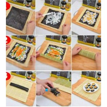 tikar PENGGULUNG SUSHI makisu bamboo bambu roller roll alas cetakan nasi bento