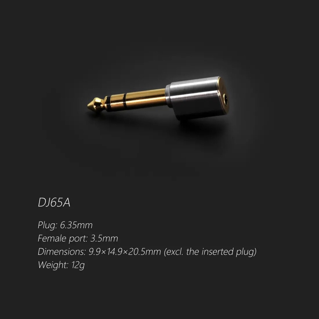 DD ddHiFi DJ65A 6.35mm Male to 3.5mm Female Audio Adapter for Desktop Amplifier Devices with 6.35mm Output Port