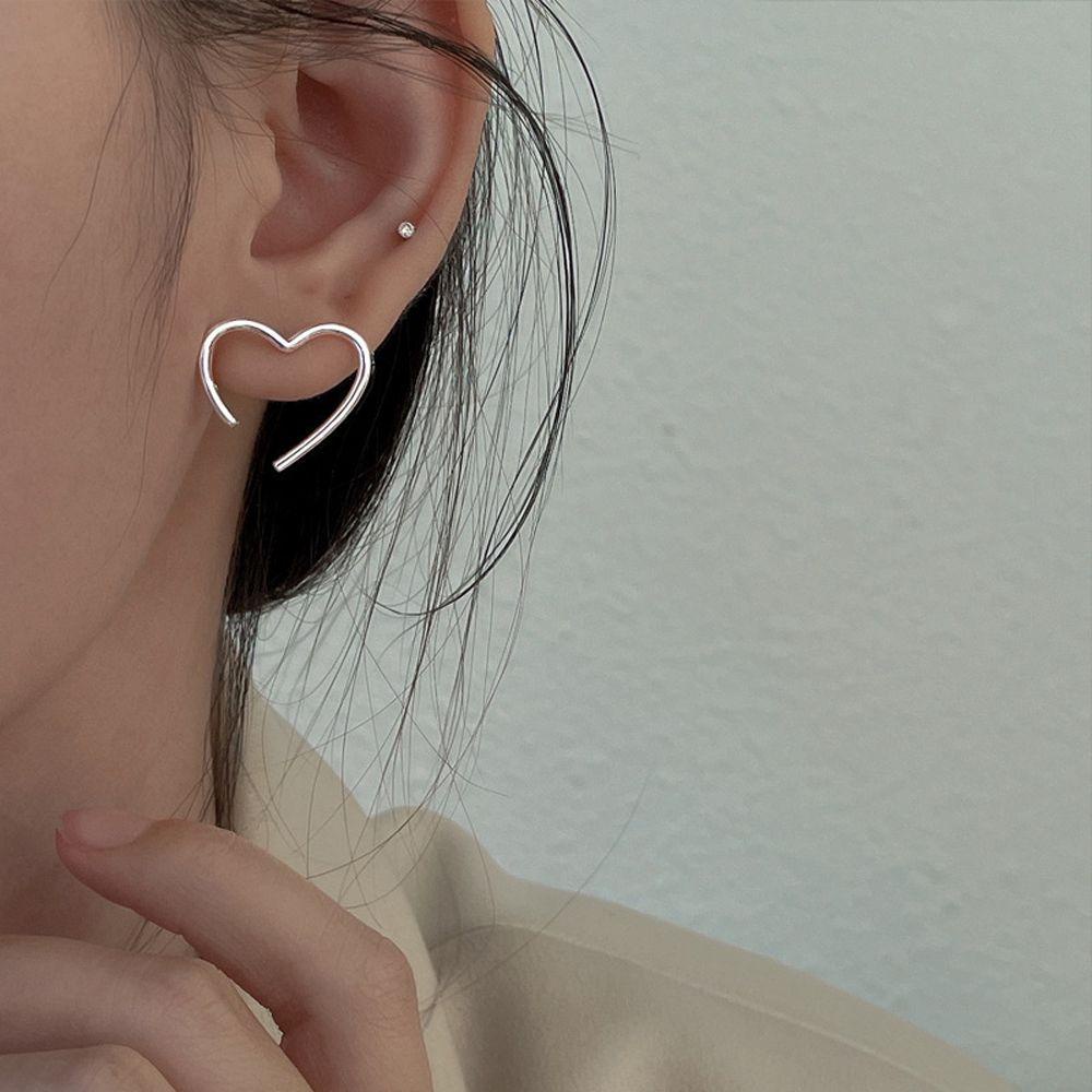 Mxbeauty Anting Wanita Keren Geometris Prancis Warna Perak Temperamen Tembaga Gaya Korea Ear Stud