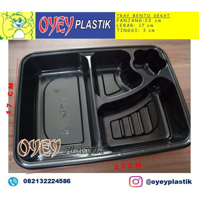 (Isi 50) Tray Bento / Mika Bento 4 sekat