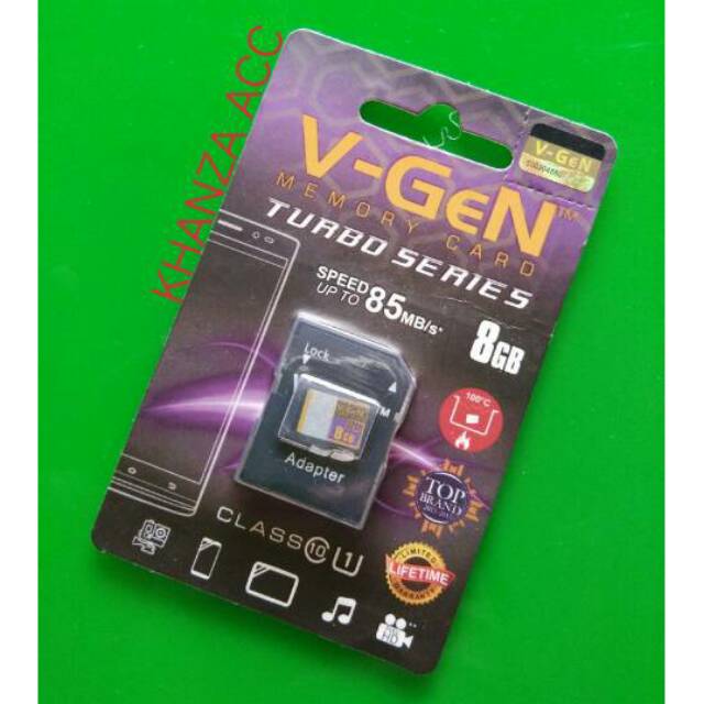 KHANZAACC MICRO SD VGEN 8GB ADAPTER CLASS 10 TURBO SERIES