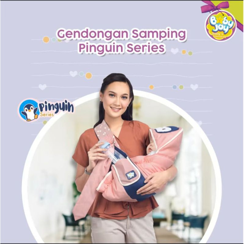 Baby Joy Gendongan Bayi Samping (cocok u/ newborn) + Kantong Botol Susu Pinguin Series - BJG 2019