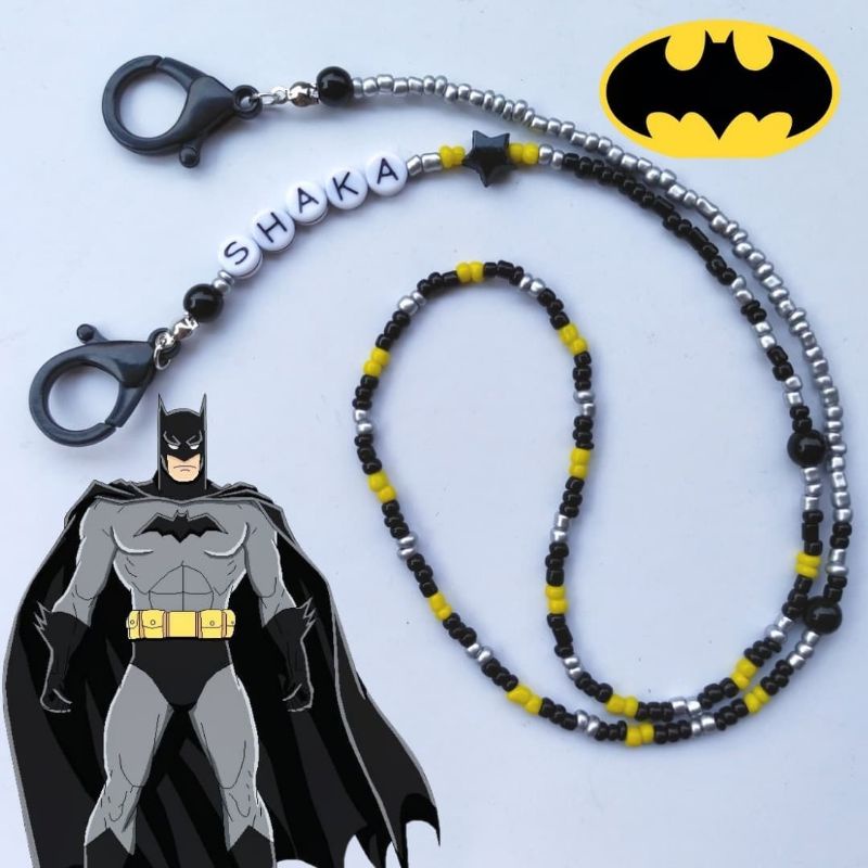 Strap masker anak laki-laki tema Batman tali masker