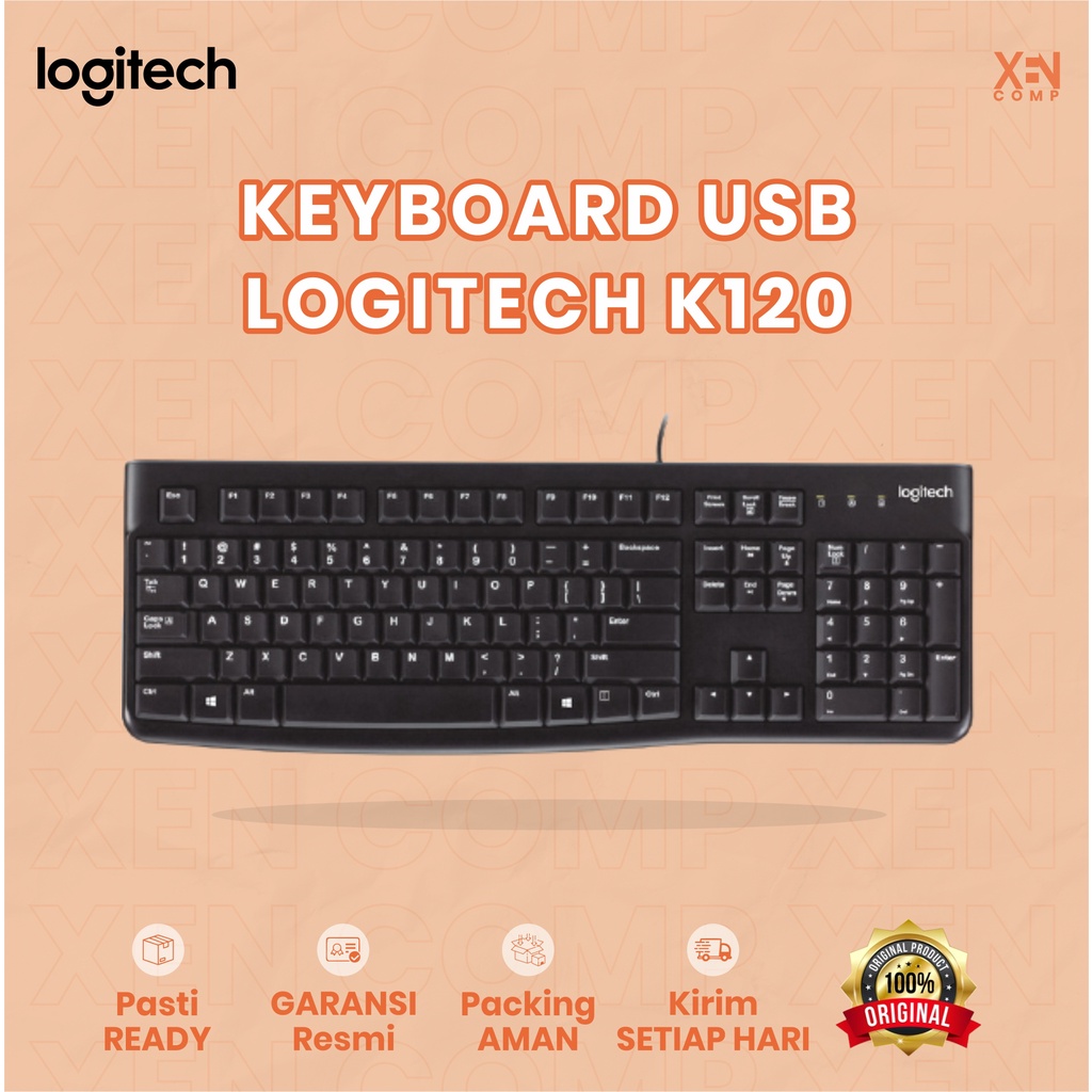 Keyboard Logitech K120 USB - Hitam Original Garansi Resmi