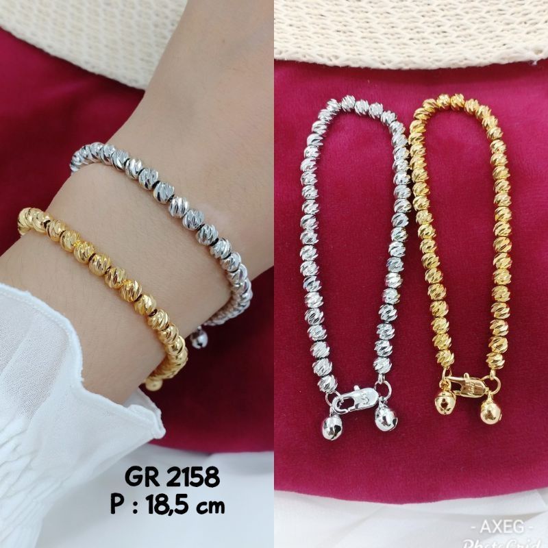 Gelang Tangan Rantai Biji lada ulir cantik fashion premium elegant lapis emas