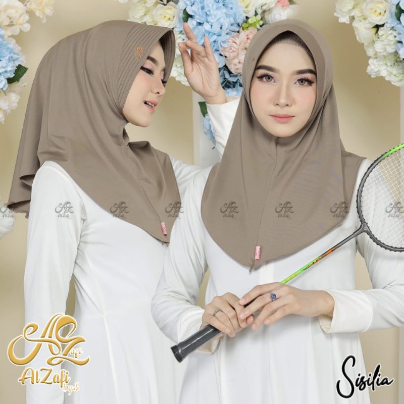 AlZafi Hijab - Sisilia Instan ( Hijab Sport Instan Jersy anti Gerah)