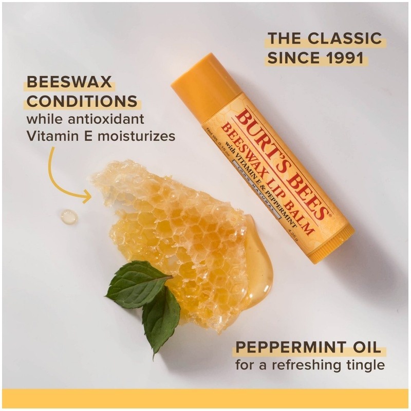 Burt's Bees Lip Balm Beeswax with vitamin E and Peppermint original burt burts oil Grosir