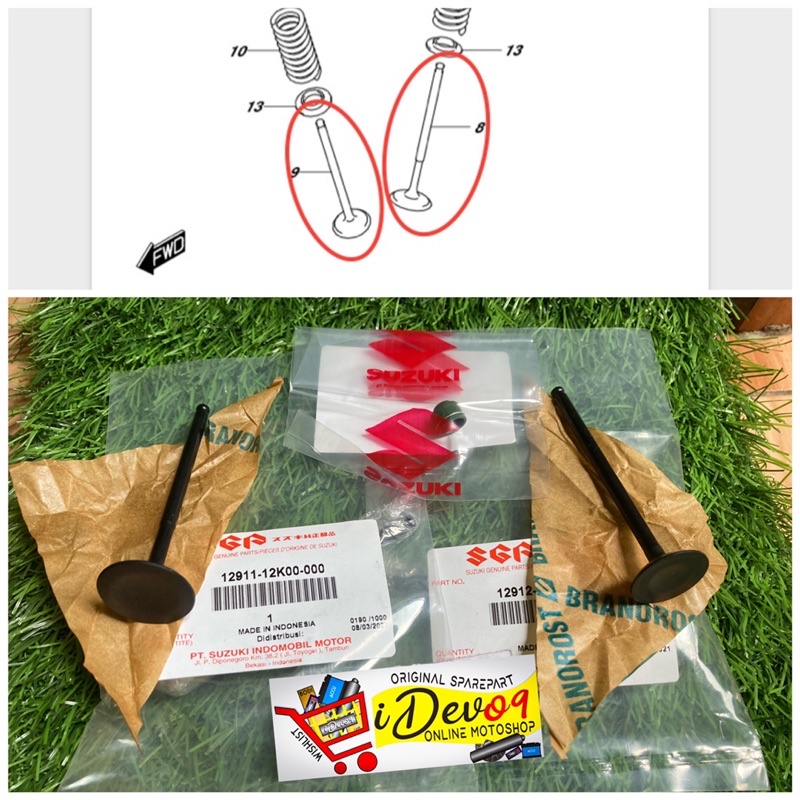 Jual Payung Klep IN Paku Klep EX Satria Fu Injeksi GSX R S BANDIT 150