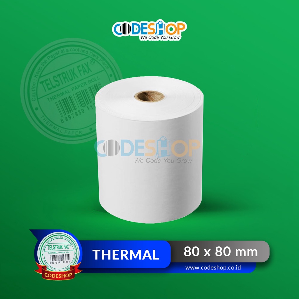 

Kertas Thermal Telstrukfax 80 x 80 mm Roll Printer Struk Kasir 80mm