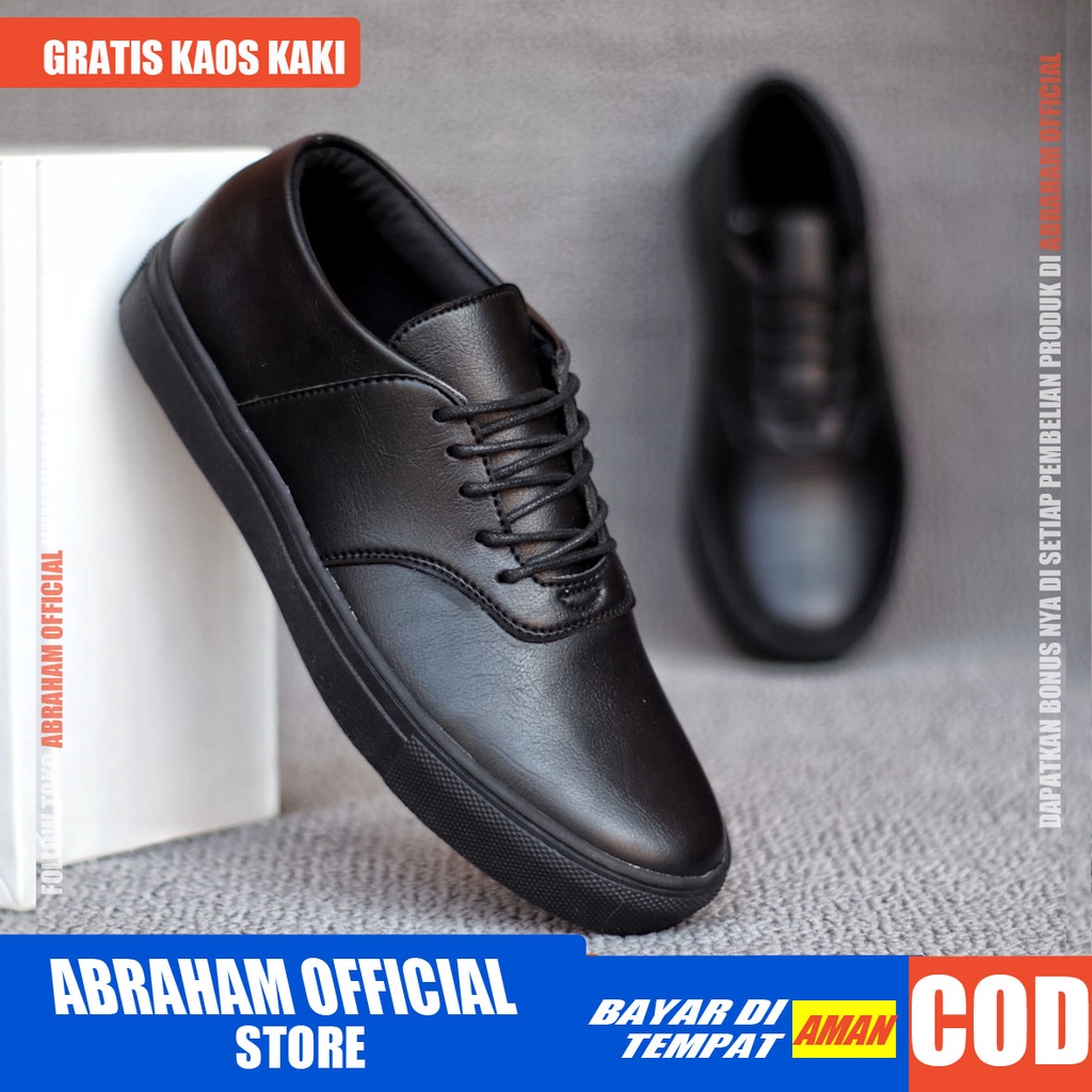 AUTENTIC - Sepatu Pria Casual Sneakers Kulit Syntetic Kerja Kantor Kondangan Cowok / Cowo Sepatu Kasual Semi Formal Kerja Kantor Kuliah Gaya Santai Keren Kekinian Original Murah Terlaris