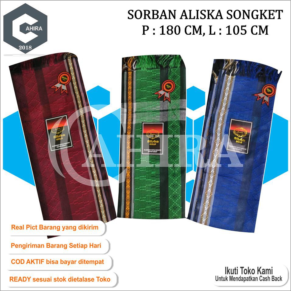 SORBAN JUMBO ALISKA SONGKET SORBAN DEWASA KUALITAS TERJAMIN