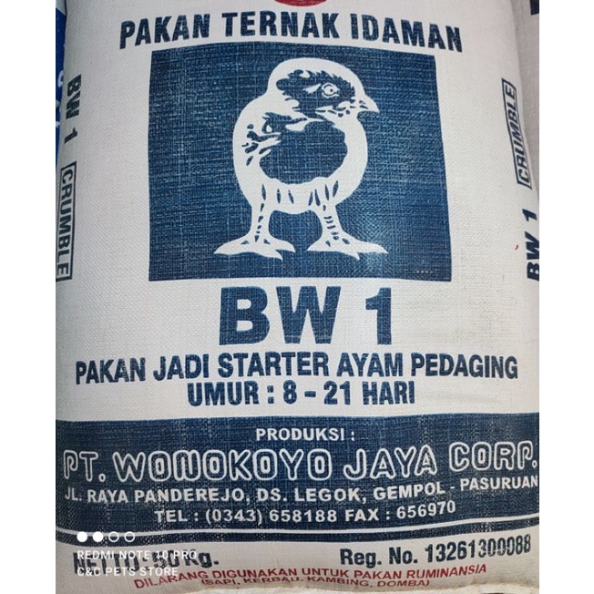 BW 1 Wonokoyo 50 kg pur atau pakan ayam