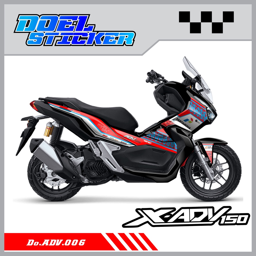 STICKER STRIPING ADV 150 - STICKER STRIPING LIST VARIASI HOLOGRAM , CROME ADV 150 DOEL 006