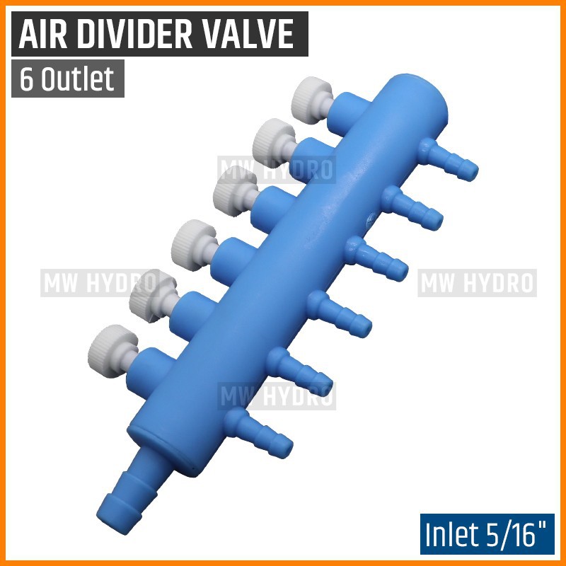 Air Divider Valve 6 Way, Keran Pembagi Udara Aerator Cabang 6